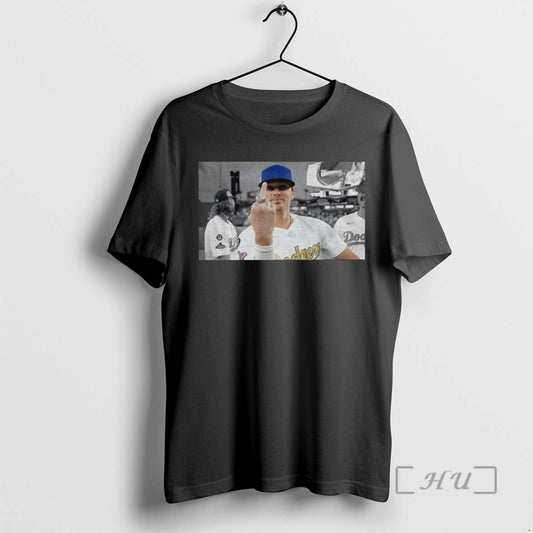 Officials Kike Hernandez Funny Middle Finger Los Angeles Dodgers Baseball Championship Game Day 2025 Tee