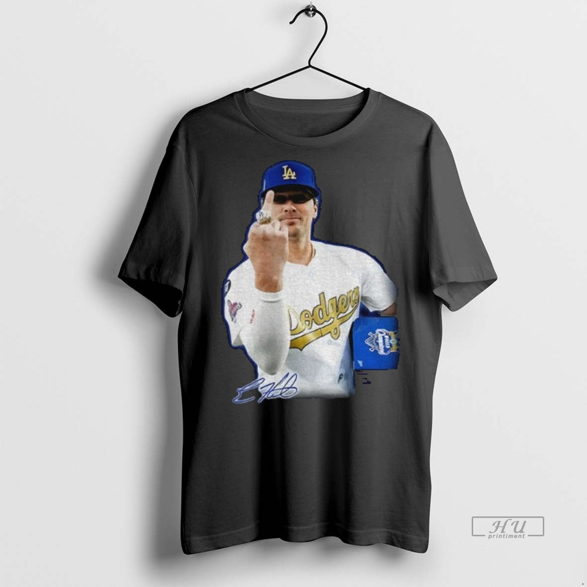 Officials Kike Hernandez Middle Finger Los Angeles Dodgers Mlb Baseball Meme Signature Premium