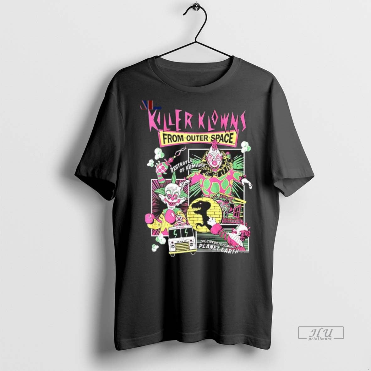 Officials Killer Klowns Neon Comic Book Tee Shirt Sweater