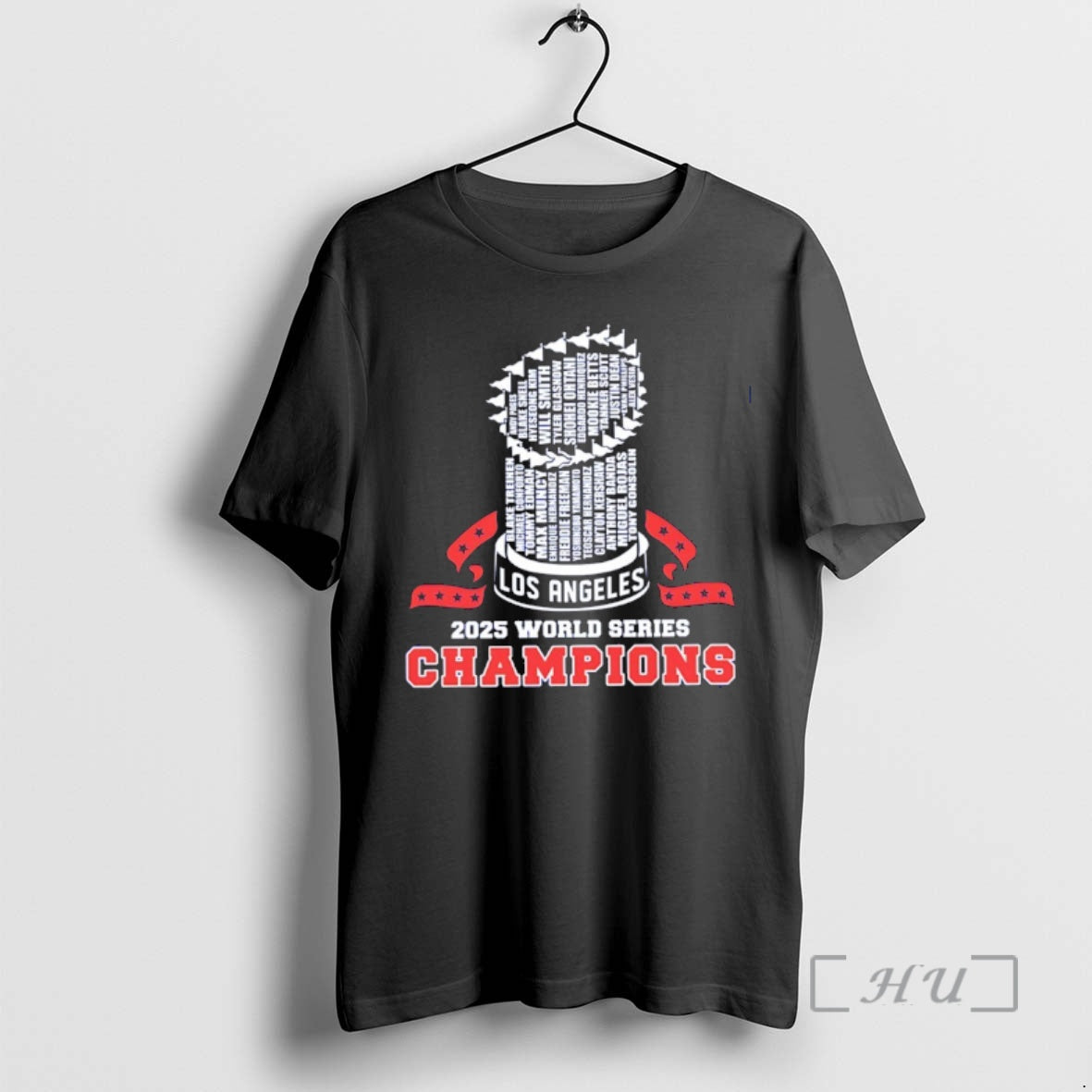 Officials La Baseball Champions Player Name Trophy Premium T Shirt Sweater