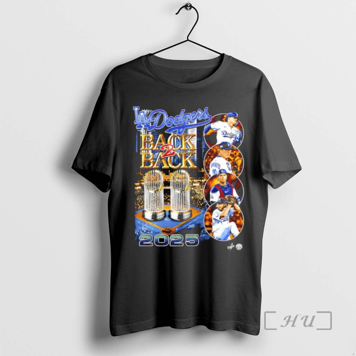 Officials La Dodgers Back 2 Back 2025 World Champions Trophies 90s Bootleg