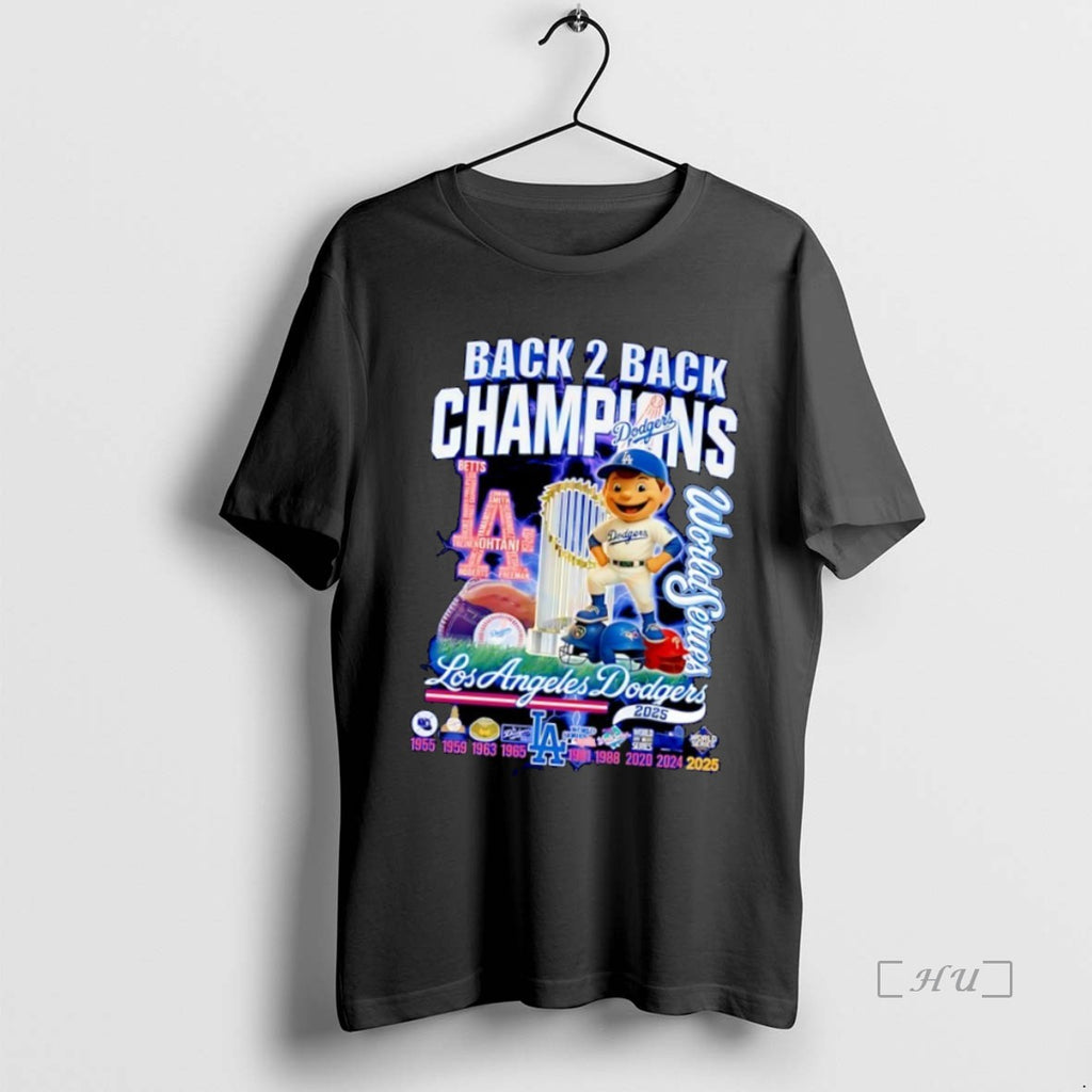 Officials La Dodgers Back 2 Back World Series Champs 2025 Mascot Premium T Shirt Sweater