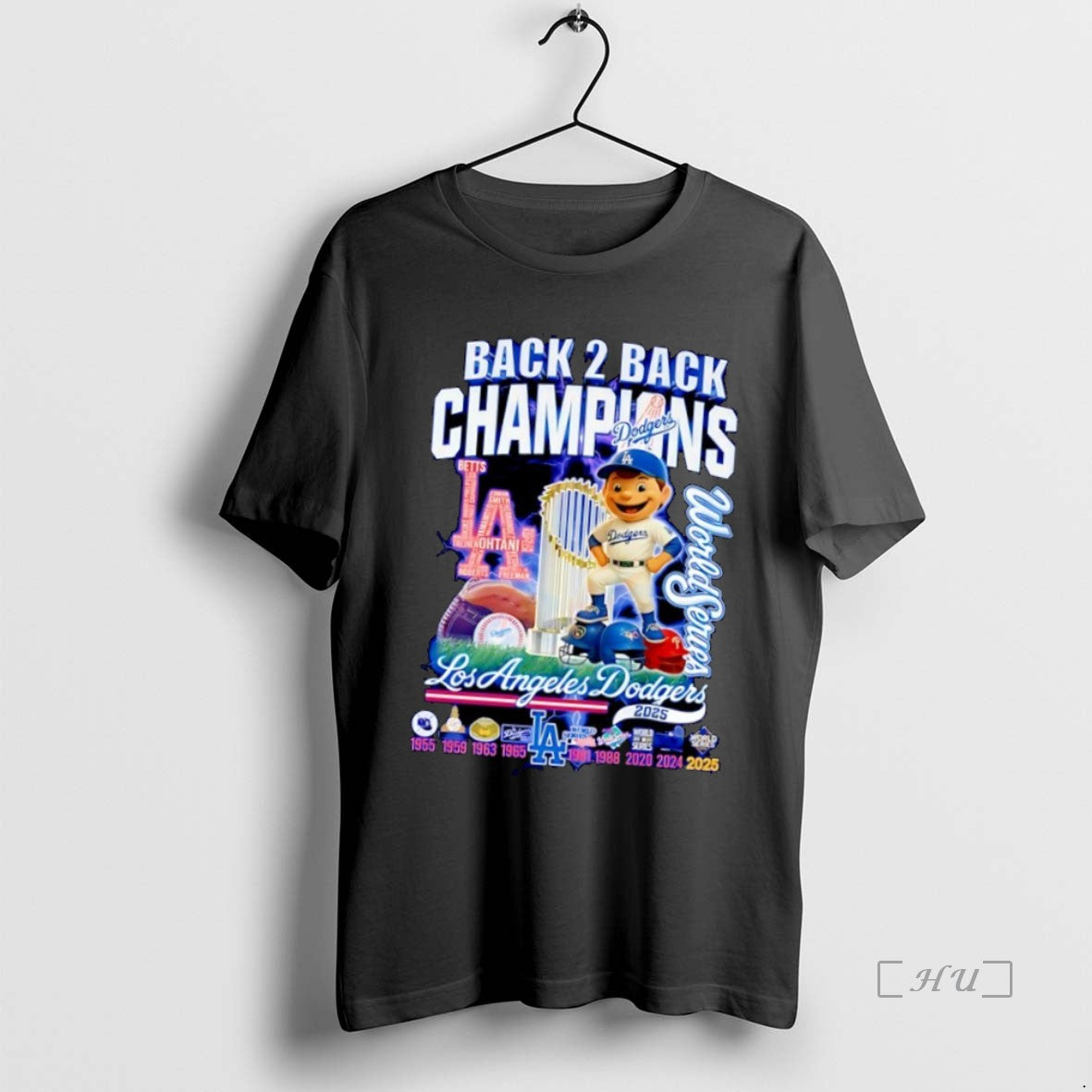 Officials La Dodgers Back 2 Back World Series Champs 2025 Mascot Premium T Shirt Sweater