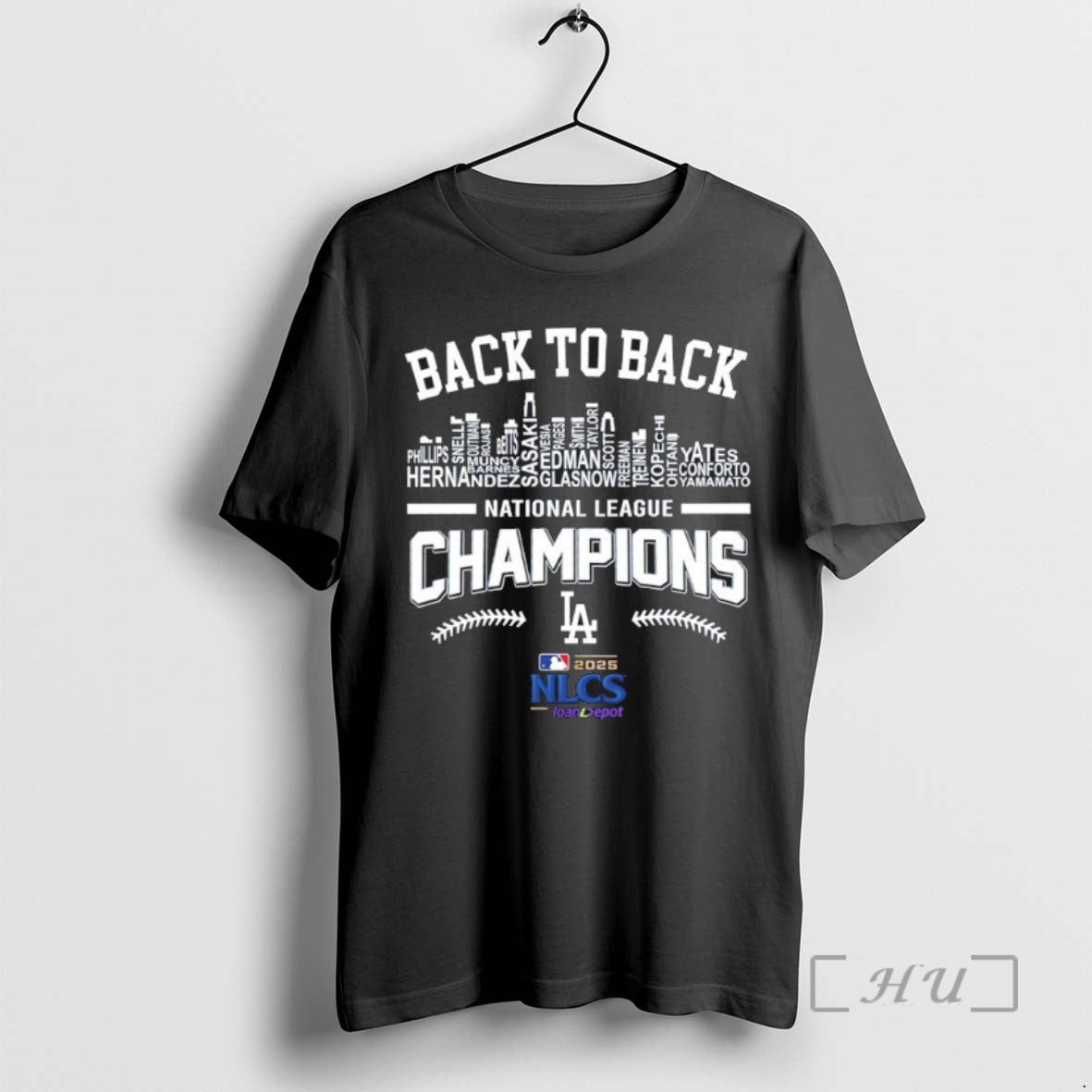 Officials La Dodgers Back To Back 2025 Nlcs Players Names City Skyline T Shirts Sweater