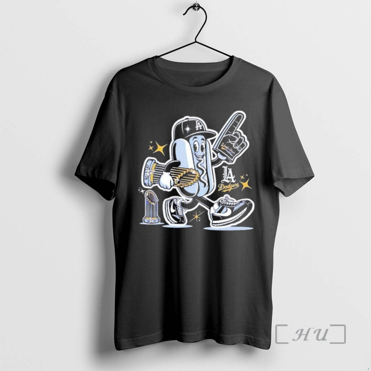 Officials La Dodgers World Series Champions Hot Dog Cartoon Mascot 2024 25 Premium T Shirts