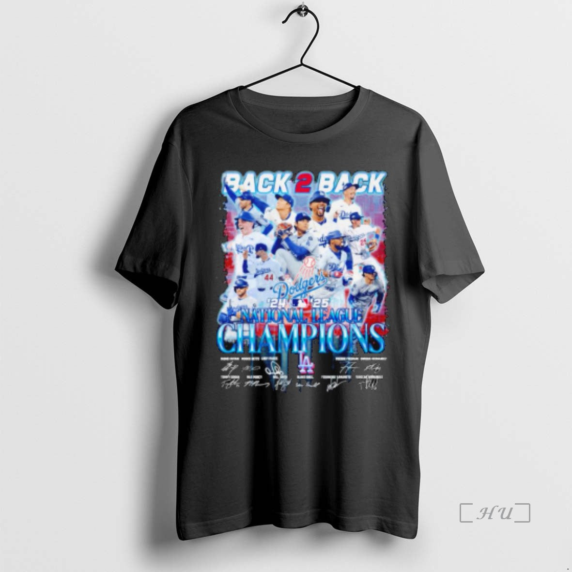 Officials La Dodgers Back 2 Back 24 25 National League Champions Signatures T Shirts Sweater