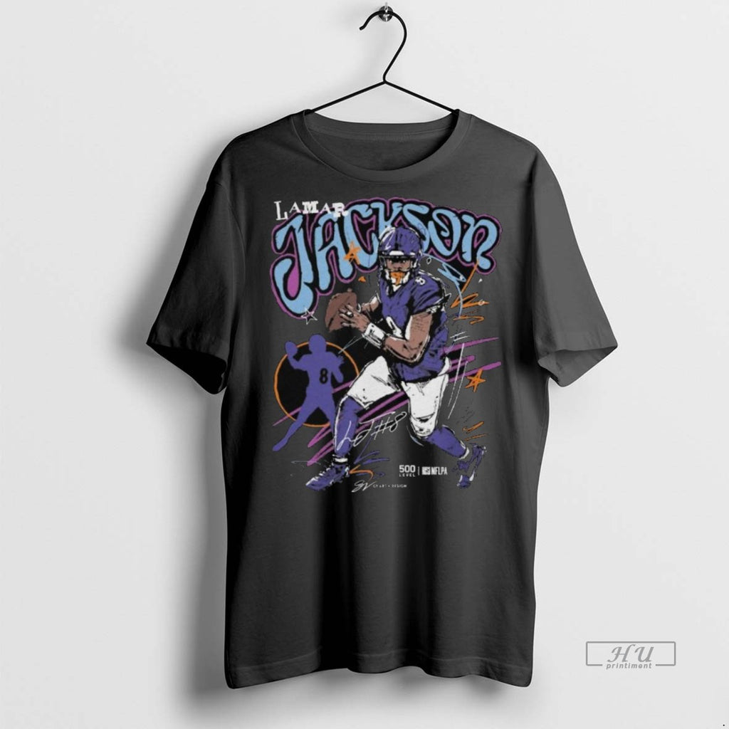 Officials Lamar Jackson Baltimore Scribble Signature Long Sleve Premium Tee Shirt Sweater