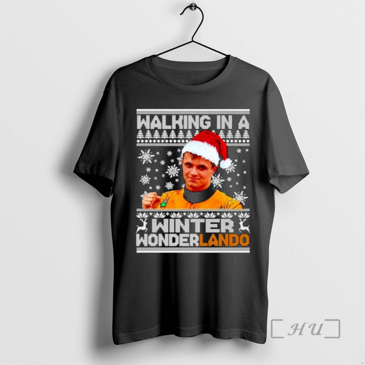 Officials Lando Norris Walking In A Winter Wonderland Ugly Christmas Ornaments Premium T Shirt Sweater