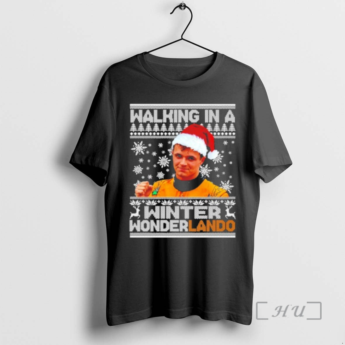 Officials Lando Norris Walking In A Winter Wonderland Ugly Christmas Premium T Shirt Sweater