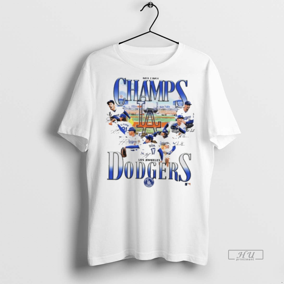 Officials Los Angeles Dodgers 2024 2025 Back 2 Back World Series Champs Signatures Premium Tee