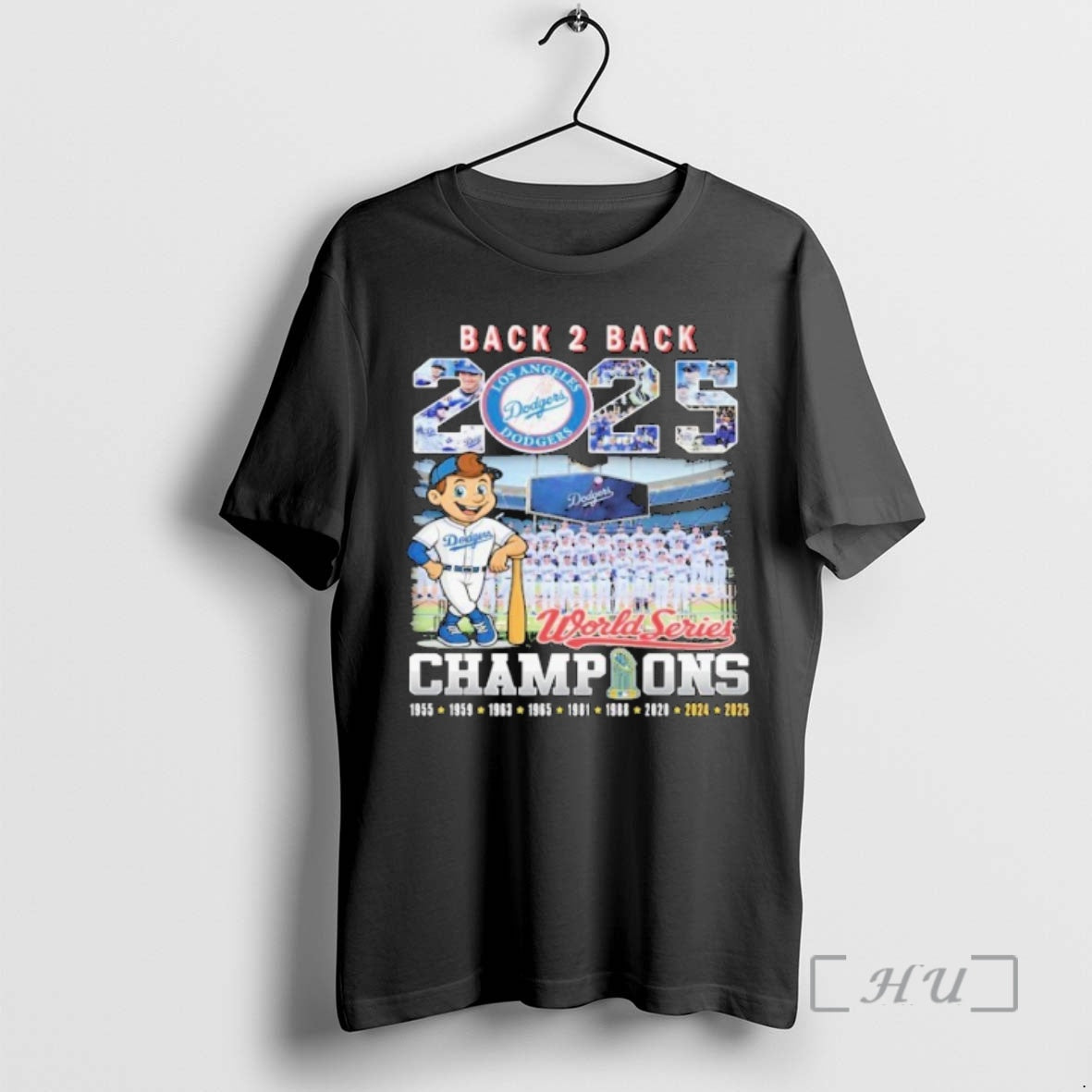 Officials Los Angeles Dodgers 2025 World Series Back 2 Back Champions Mascot