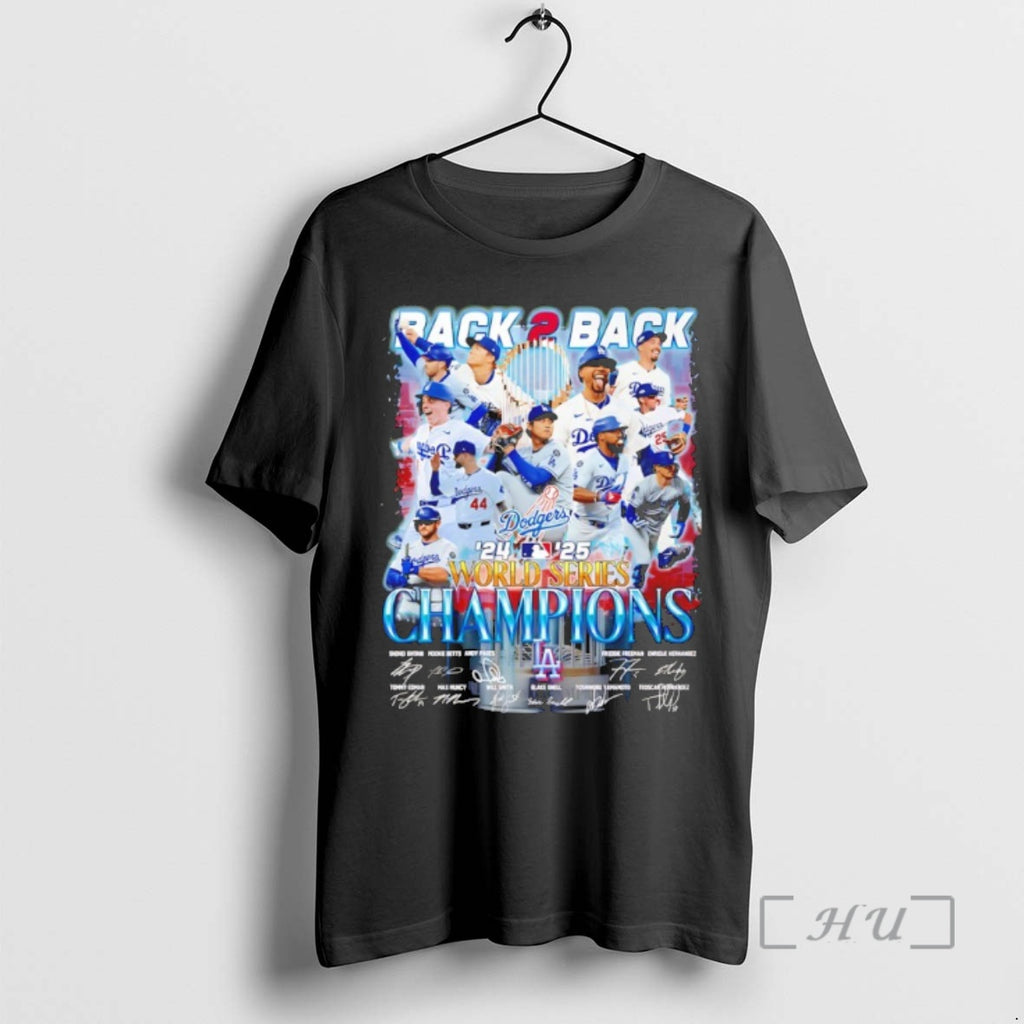 Officials Los Angeles Dodgers 24 25 World Series Champions Signatures T Shirt Sweater
