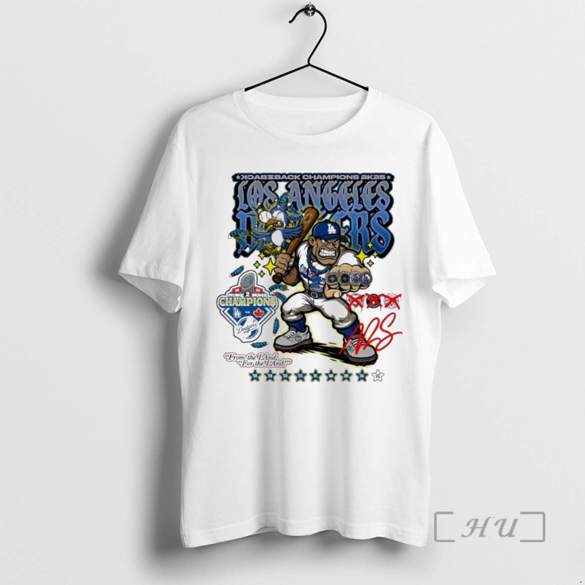 Officials Los Angeles Dodgers Back 2k25 Champions None 2 Some Cartoon Premium T Shirts Sweater