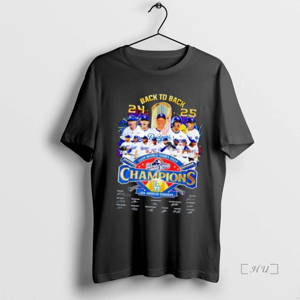 Officials Los Angeles Dodgers Back To Back World Series Champions Signatures Premium T Shirt Sweater