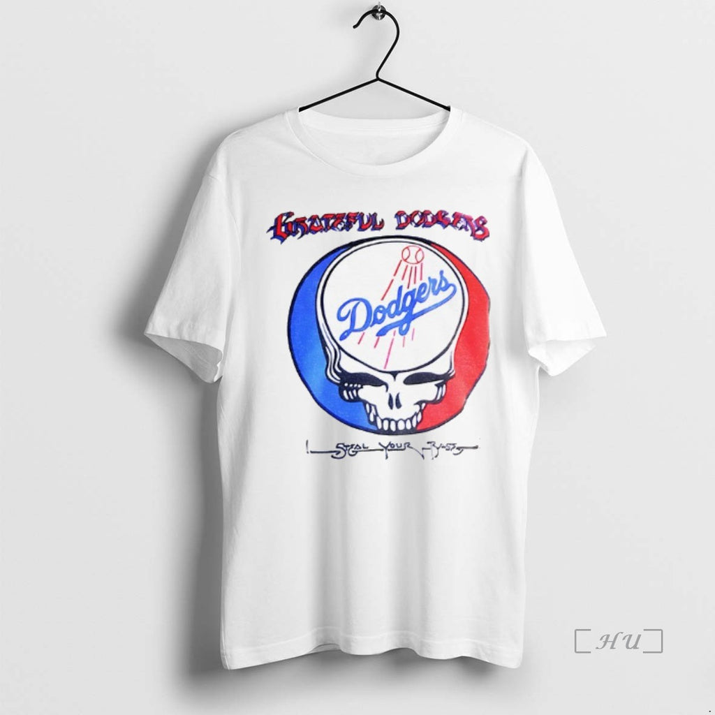 Officials Los Angeles Dodgers Grateful Dead Skull Greateful Dodgers Steal Your Base T Shirt Sweater