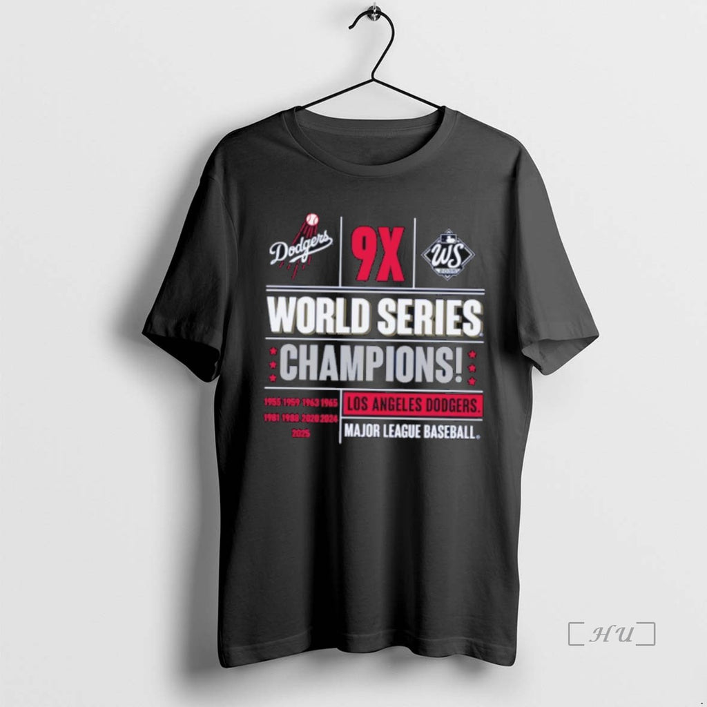 Officials Los Angeles Dodgers Mlb 2025 9x World Series Champions Premium T Shirt Sweater