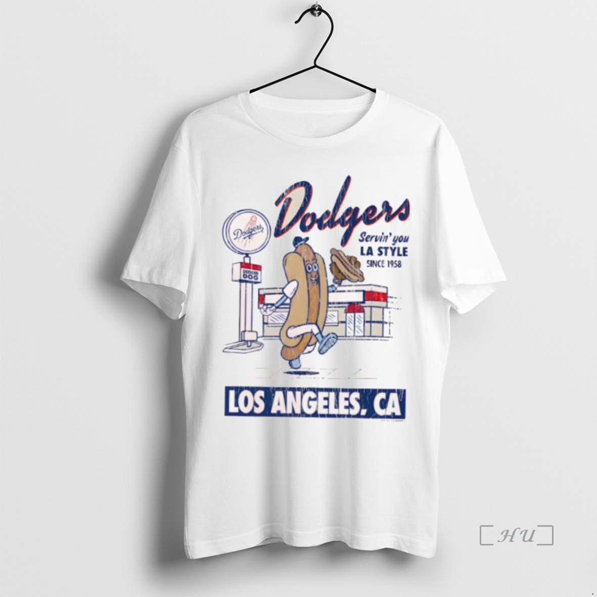 Officials Los Angeles Dodgers Mitchell Ness Cream Deli T Shirt Sweater