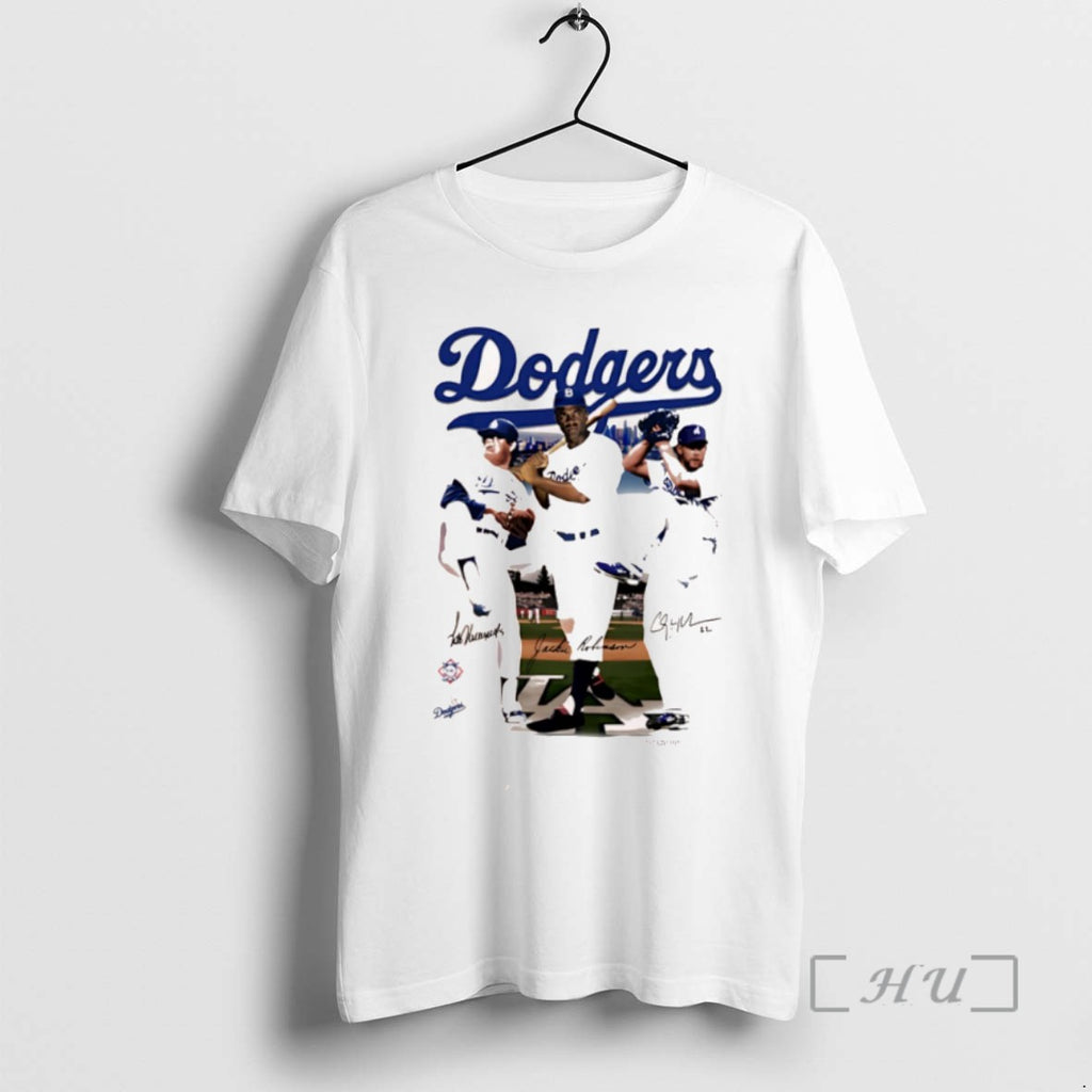 Officials Los Angeles Dodgers Mookie Betts Steve Sax And Clayton Kershaw Signatures Tee Shirt Sweater