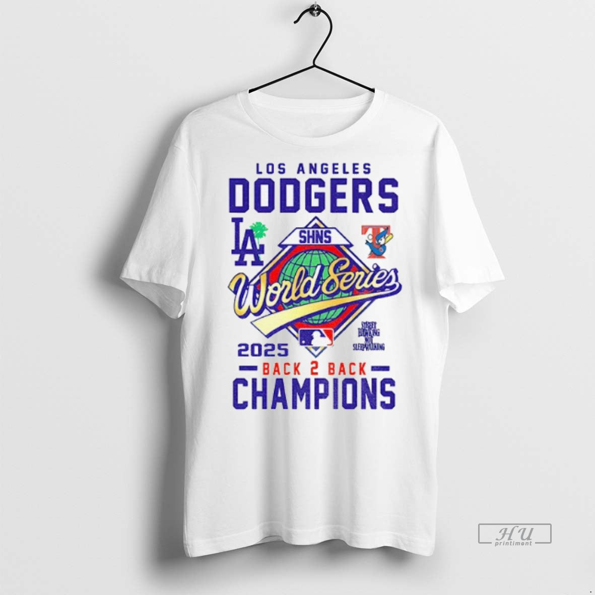 Officials Los Angeles Dodgers Shns World Series Mlb Back 2 Back Champions Logo Premium Tee
