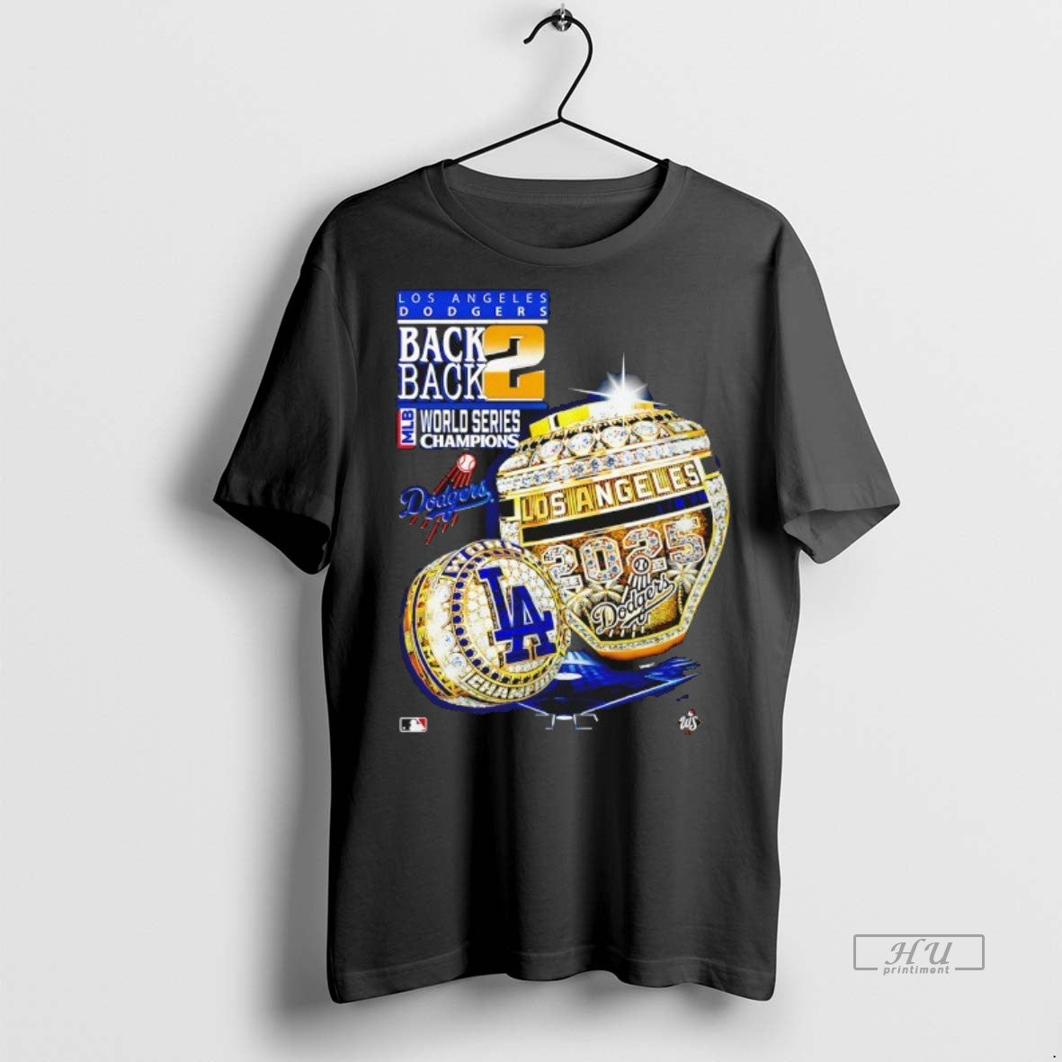 Officials Los Angeles Dodgers Back To Back 2025 Mlb World Series Champions Rings Premium Tee