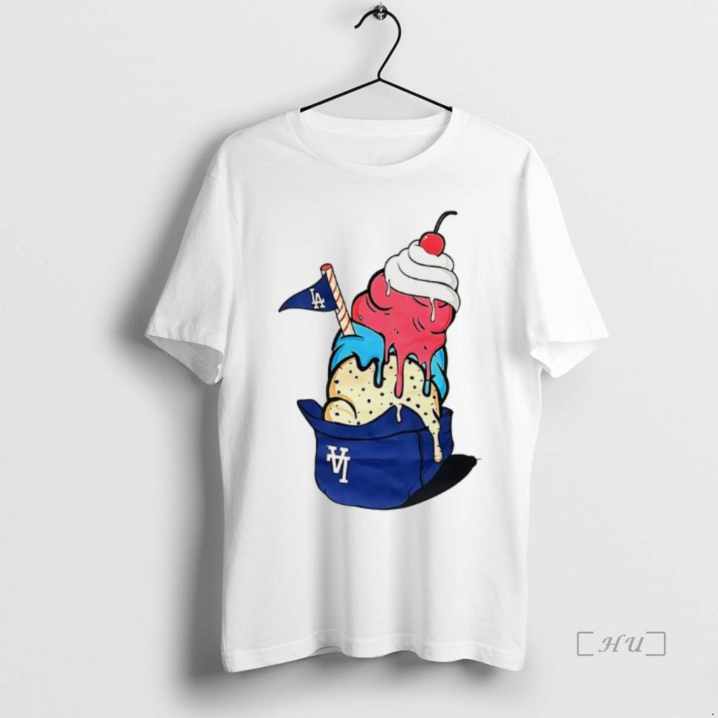 Officials Los Angeles Dodgers Baseball Game Day Ice Cream Helmet T Shirt Sweater