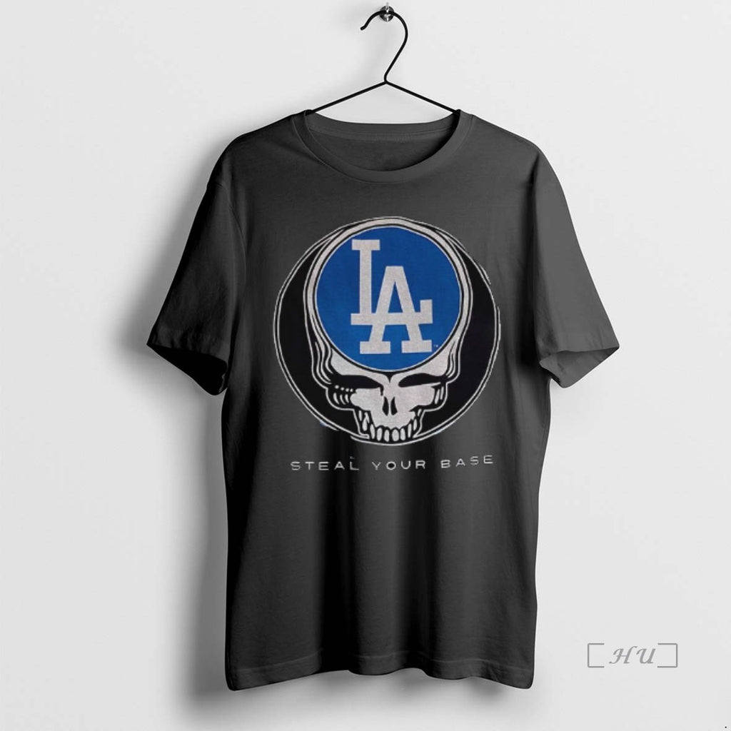Officials Los Angeles Dodgers Steal Your Base Grateful Dead Skull T Shirt Sweater