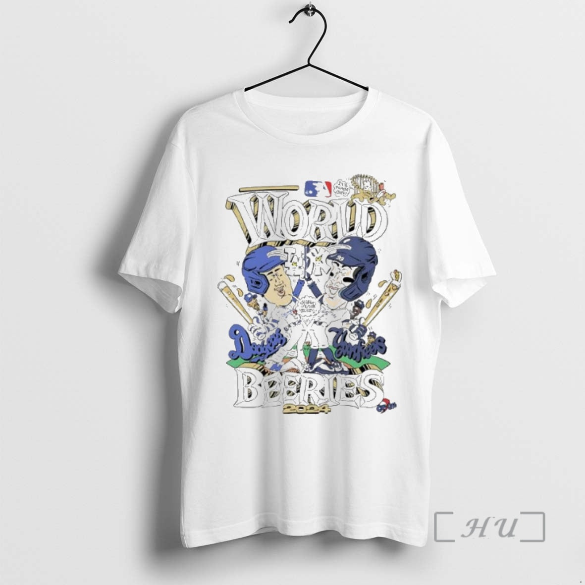 Officials Los Angeles Dodgers Vs New York Yankees 2024 World Beeries Caricature Premium T Shirts