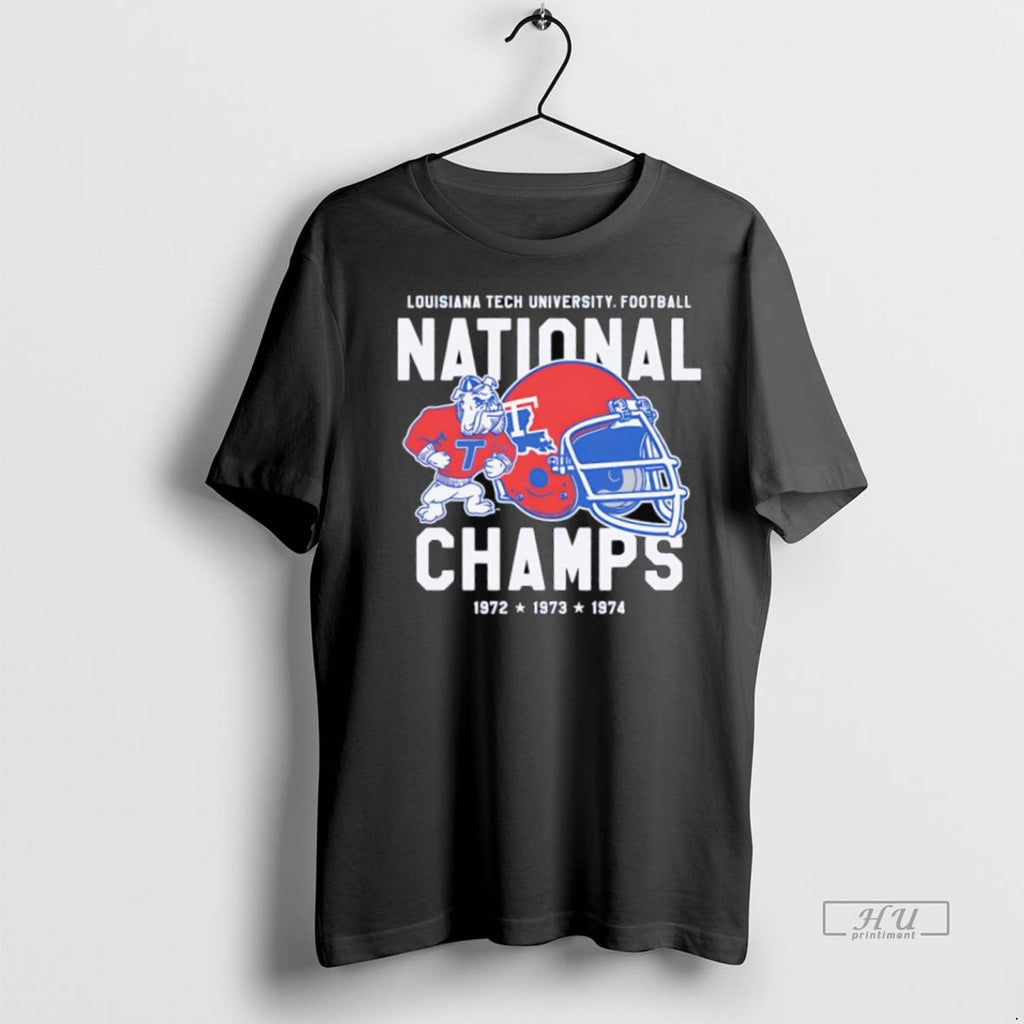 Officials Louisiana Tech University Football Tech Bulldogs National Champions Mascot Logo Tee Shirt Sweater