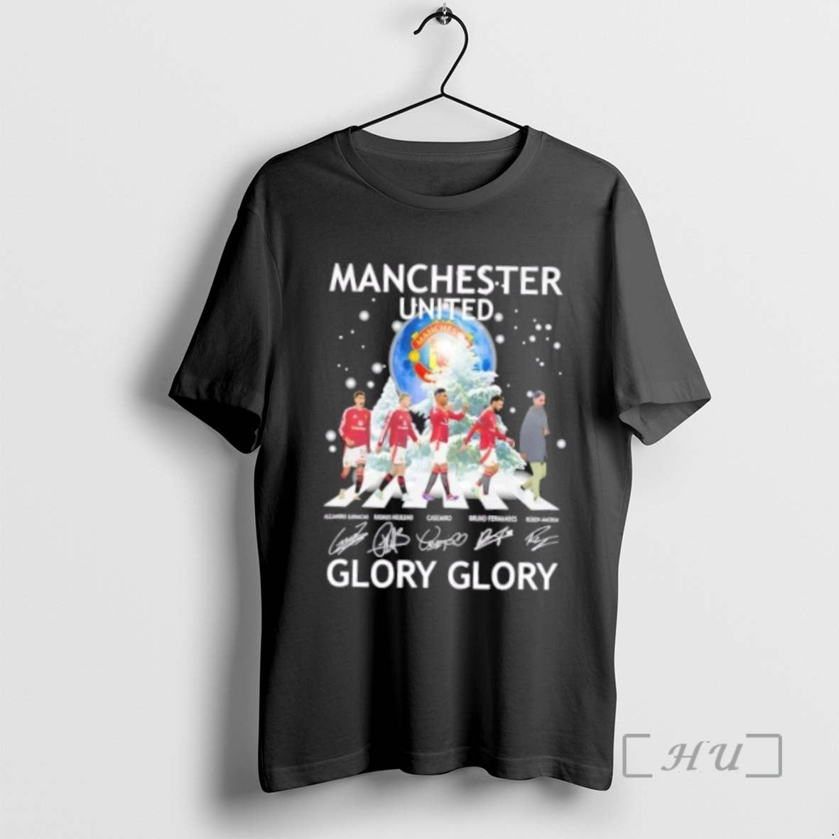 Officials Manchester United Ruben Amorim And Players Abbey Road Glory Glory Tee Shirt Sweater