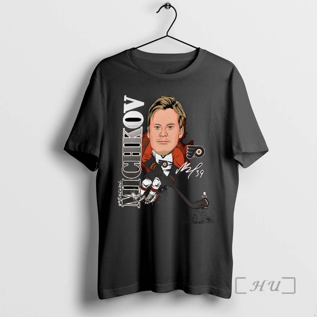 Officials Matvei Michkov Philadelphia Flyers Caricature Player Nhl Signature T Shirt Sweater