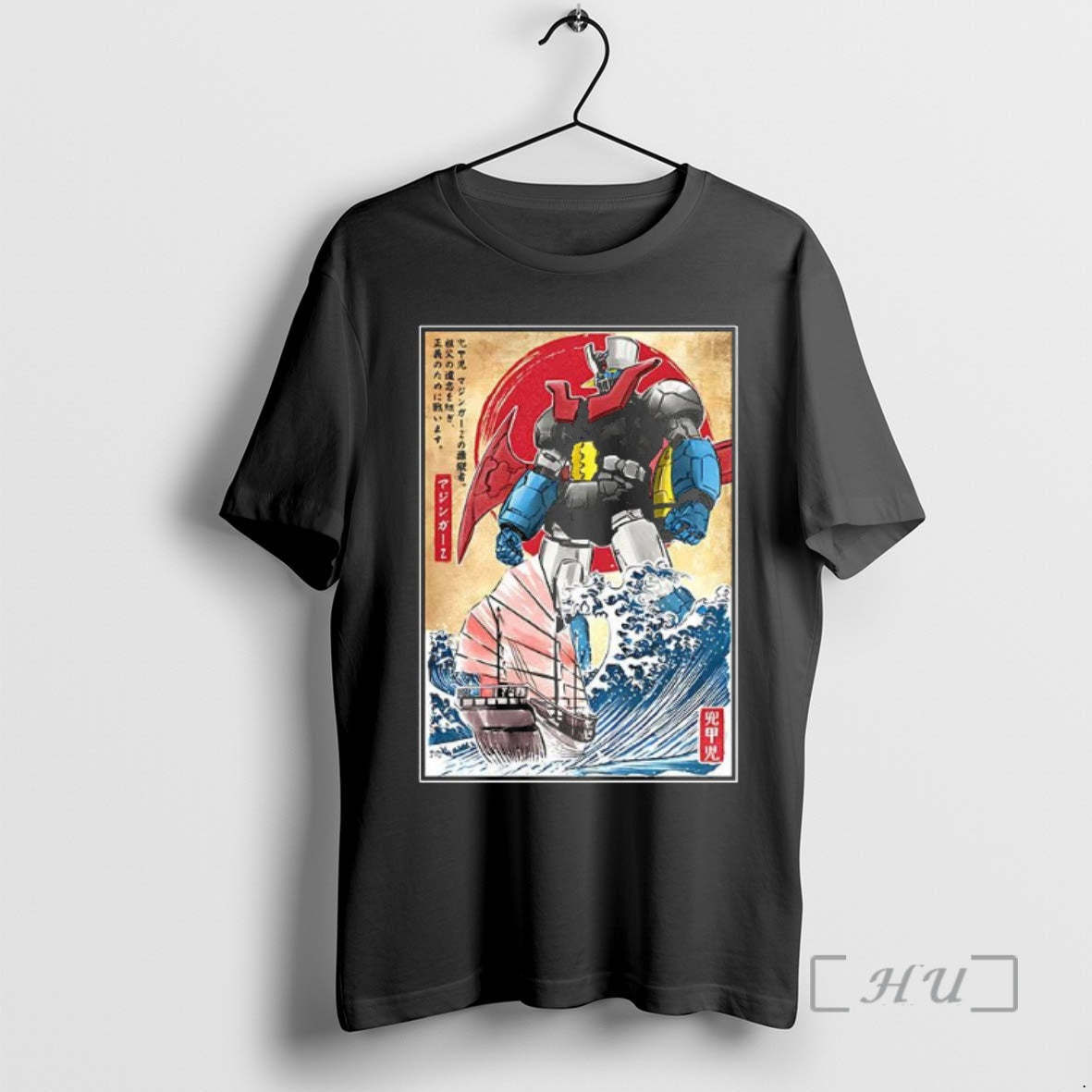Officials Mecha Z Go Nagai Anime Big Waves Off Kanagawa Japanese Style Premium T Shirts