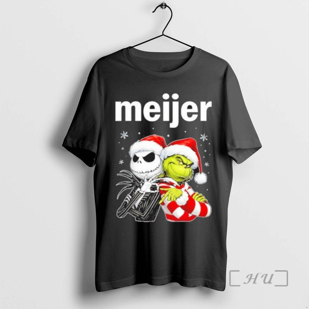 Officials Meijer Logo Santa Jack And Santa Grinch 67 Tee Shirt Sweater