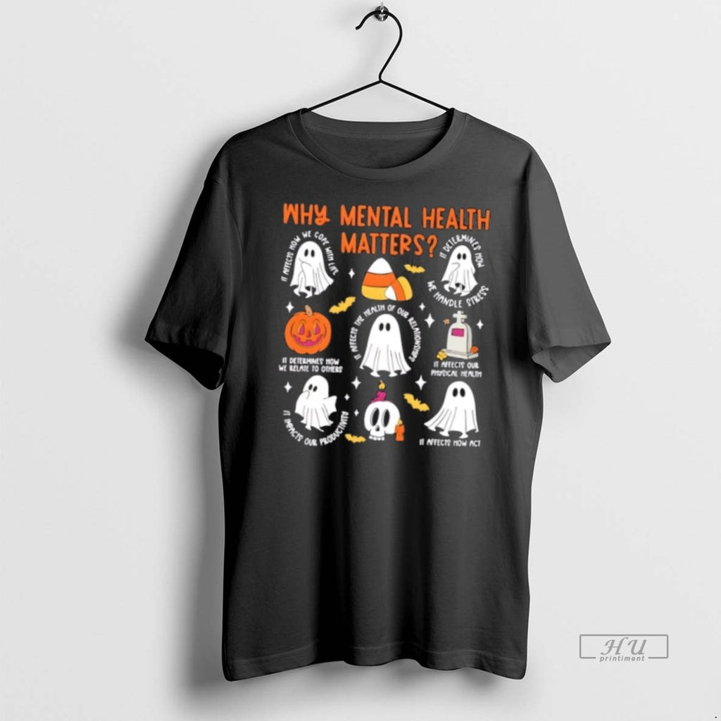 Officials Mental Health Ghost Halloween Therapist School Tee Shirt Sweater