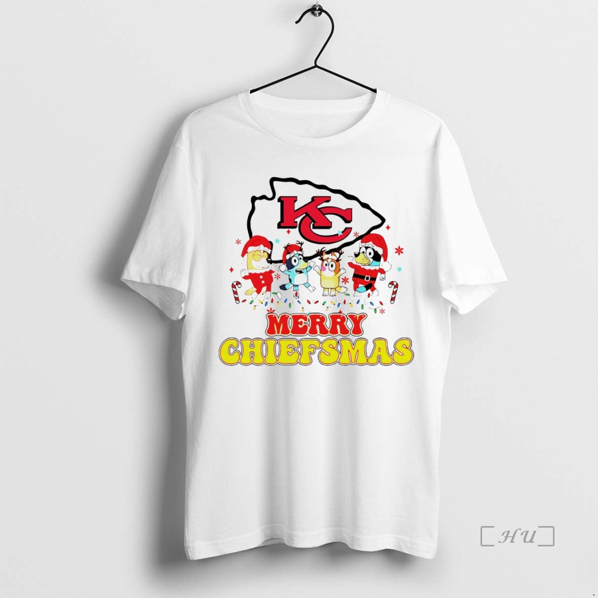 Officials Merry Chiefsmas Kansas City Chiefs Christmas Bluey Cartoon White