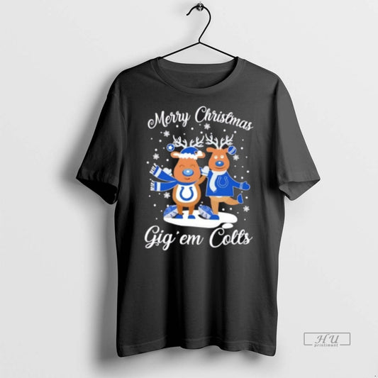 Officials Merry Christmas Gig Em Indianapolis Colts Premium Tee Shirt Sweater