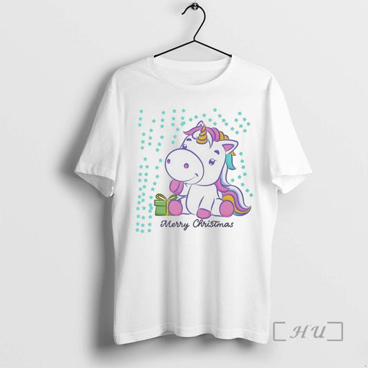 Officials Merry Christmas Unicorn Gift Box Stars White