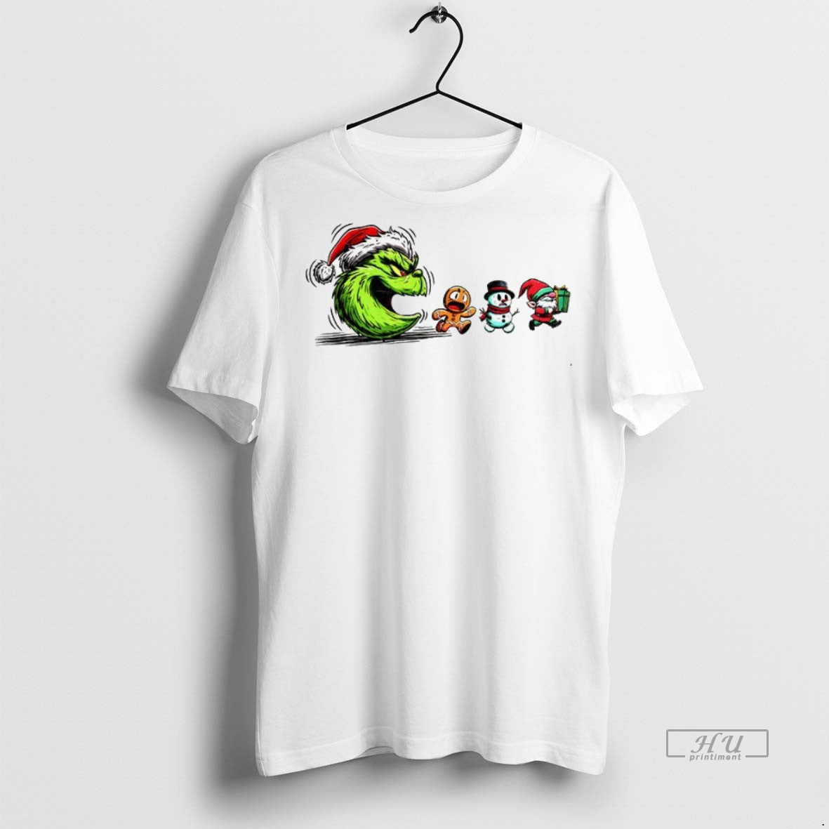 Officials Merry Greenmas Grinch Santa And Friends Pacman Christmas Game Tee Shirt Sweater
