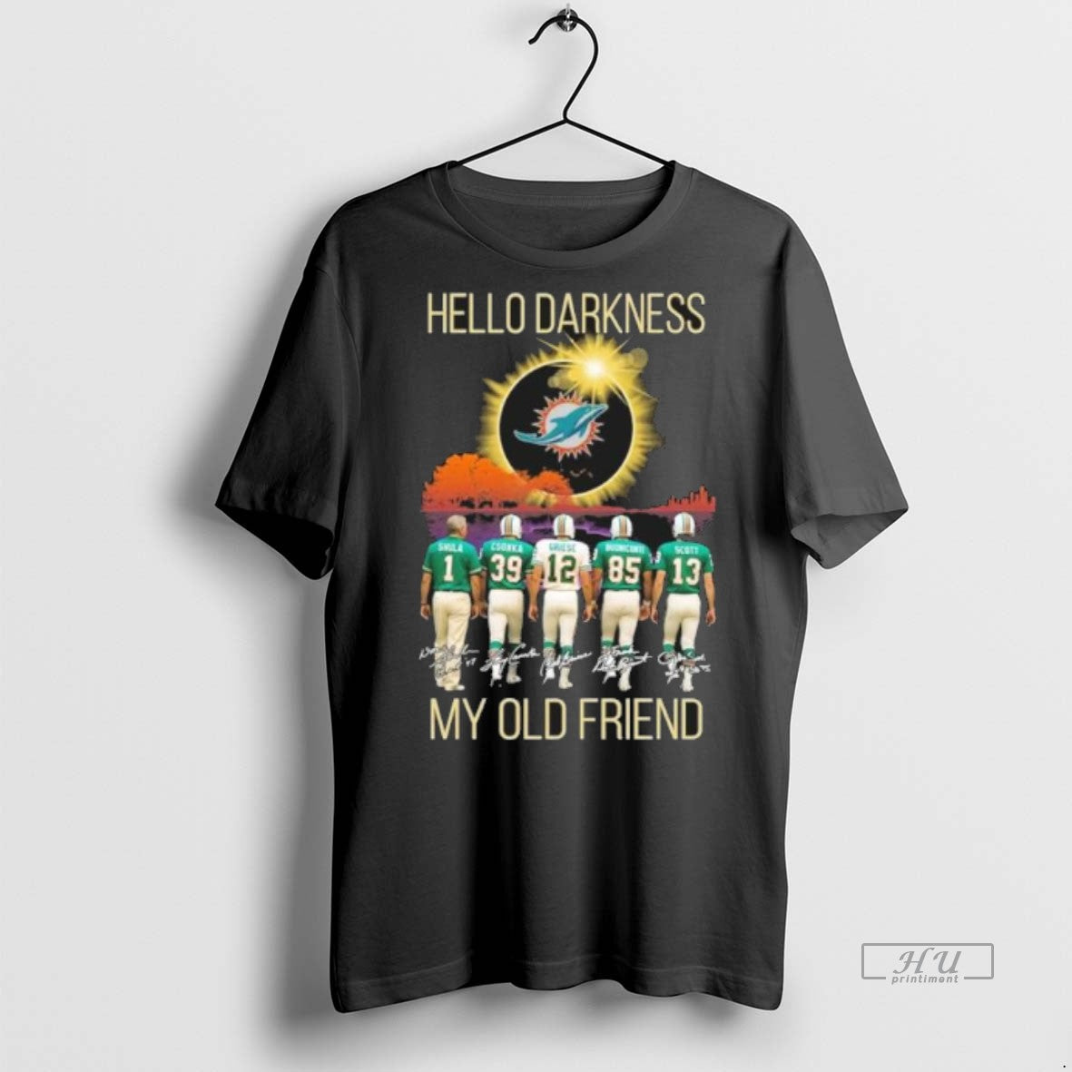 Officials Miami Dolphins Hello Darkness My Old Friend Premium Tee Shirt Sweater