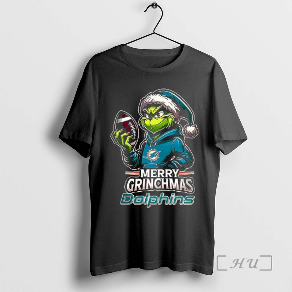 Officials Miami Dolphins Merry Grinchmas They Hate Us Because They Aint Us Double Sided Graphic