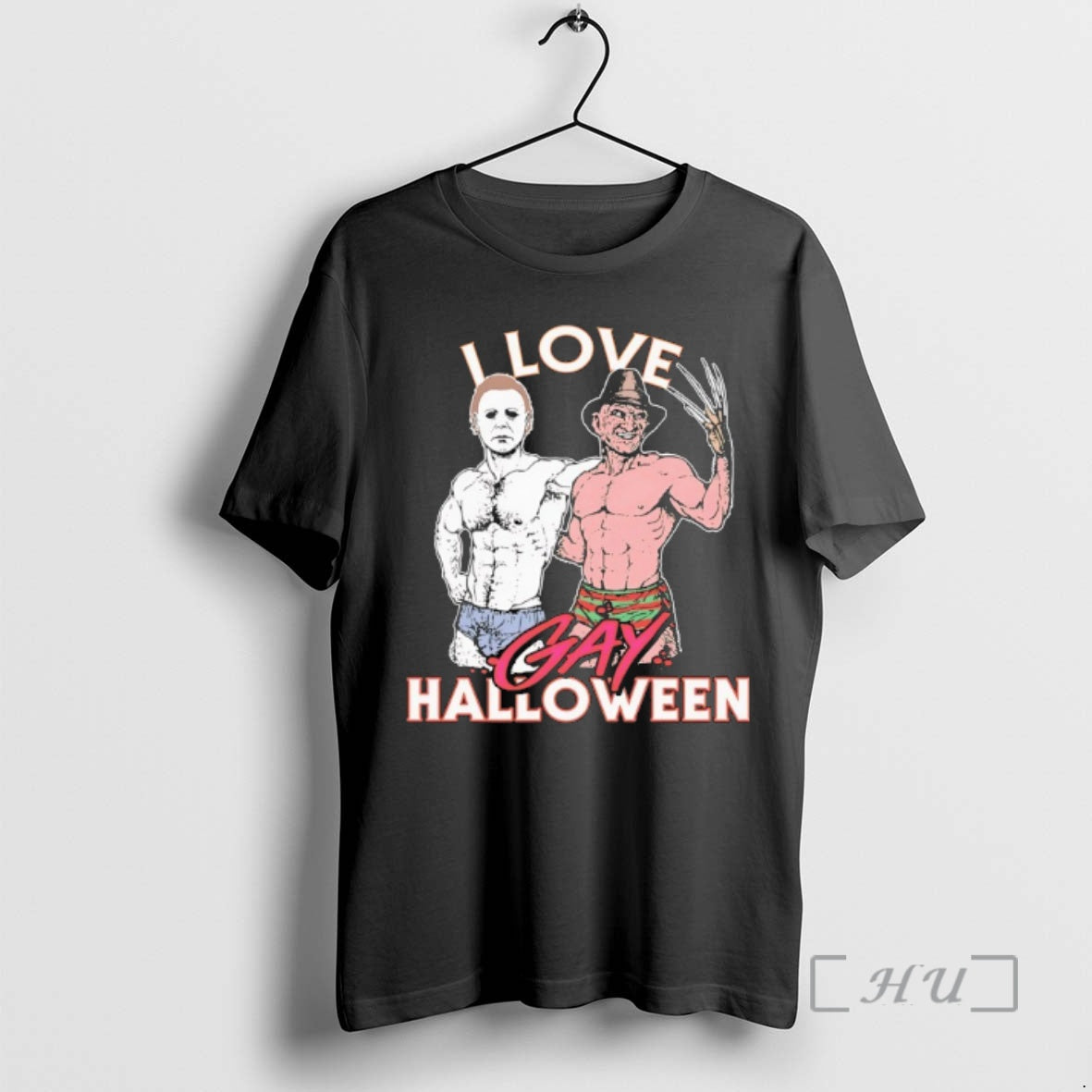 Officials Michael Myers And Freddy Krueger I Love Gay Halloween Premium T Shirt Sweater