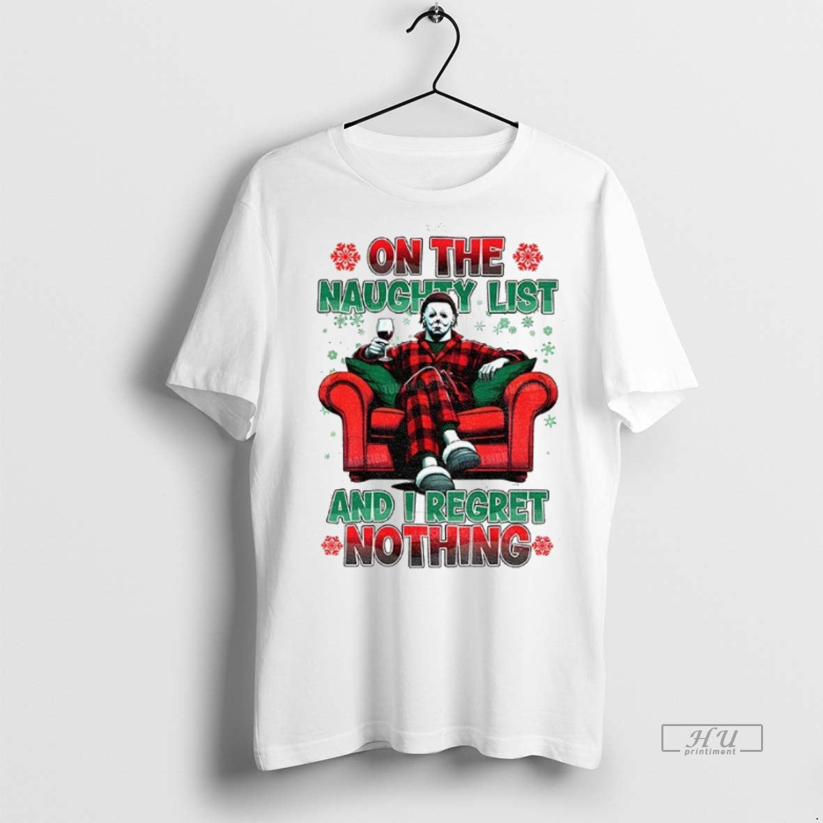 Officials Michael Myers On The Naughty List And I Regret Nothing Christmas Tee Shirt Sweater