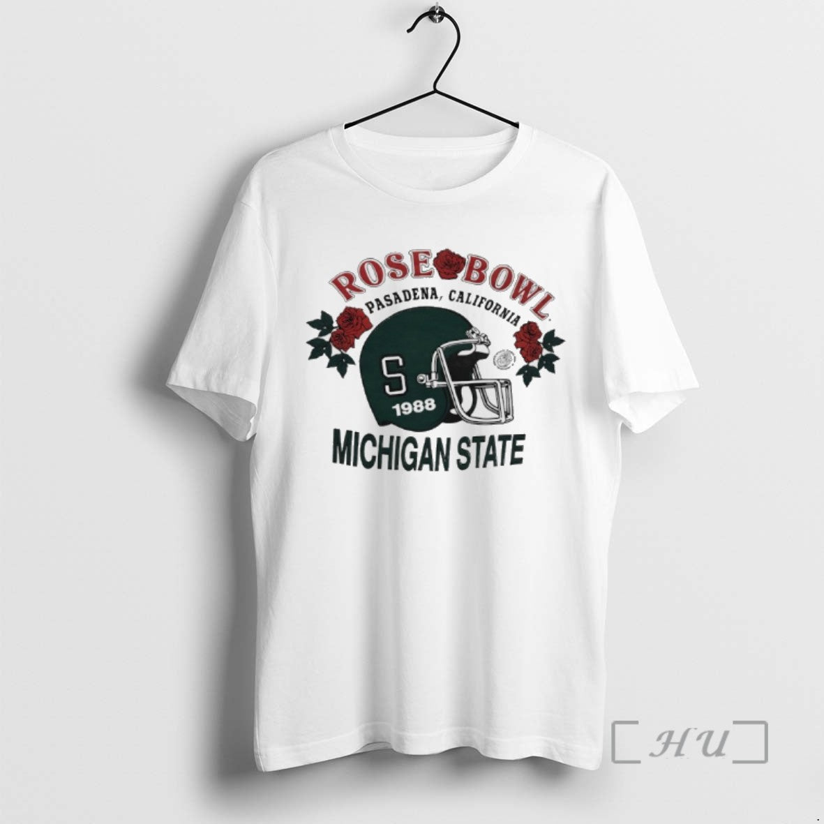 Officials Michigan State 1988 Rose Bowl Football Helmet Tee Shirt Sweater
