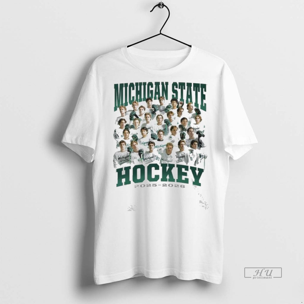 Officials Michigan State Hockey 2025 2026 Team Premium Tee Shirt Sweater