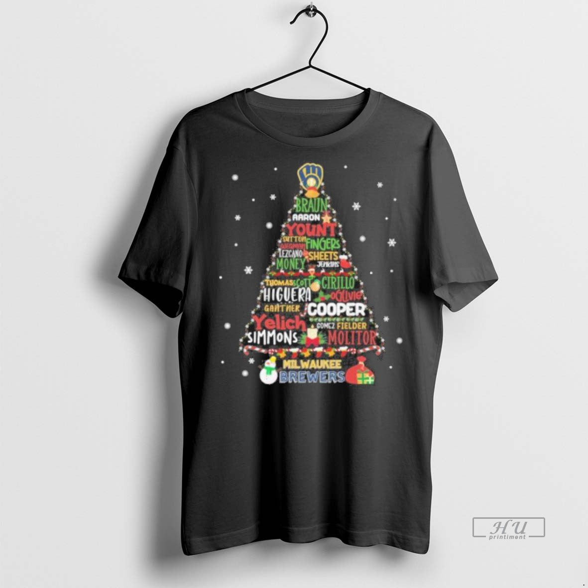 Officials Milwaukee Brewers Christmas Tree Premium Tee Shirt Sweater