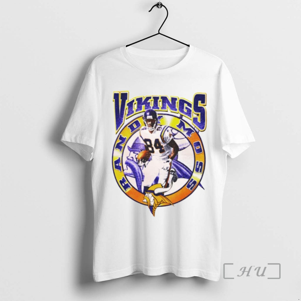 Officials Minnesota Vikings Randy Moss 84 Logo Tee Shirt Sweater