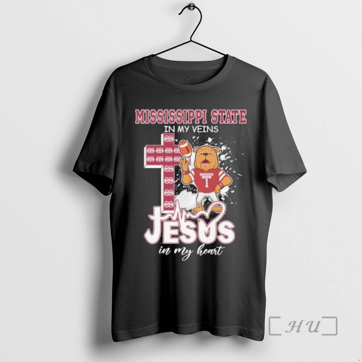Officials Mississippi State Bulldogs Mascot In My Veins Jesus In My Heart Tee Shirt Sweater
