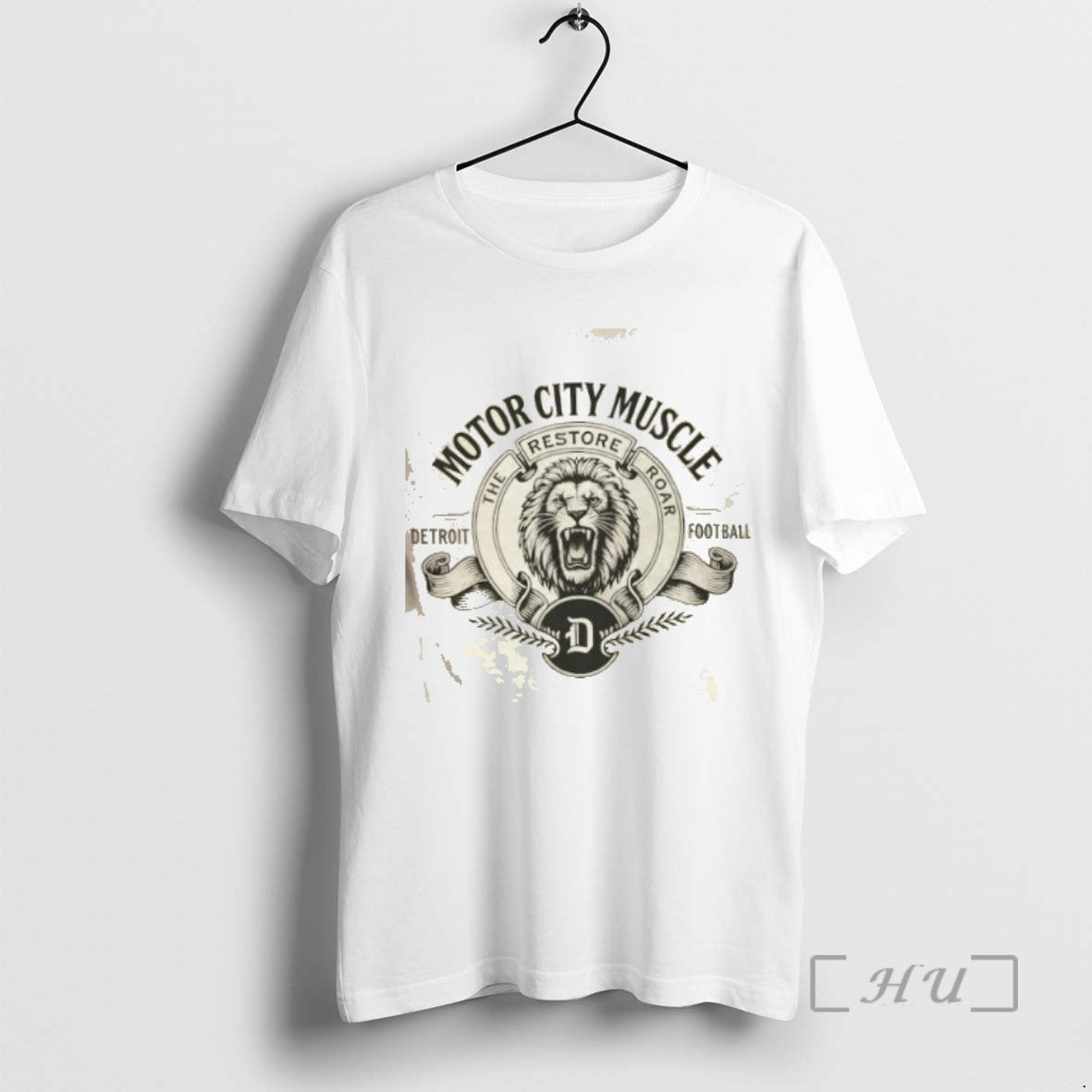 Officials Motor City Muscle Detroit Lions Football Tee Shirt Sweater