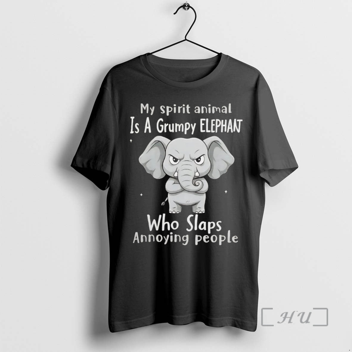 Officials My Spirit Animal Is A Grumpy Elephant Who Slaps Annoying People Premium T Shirts