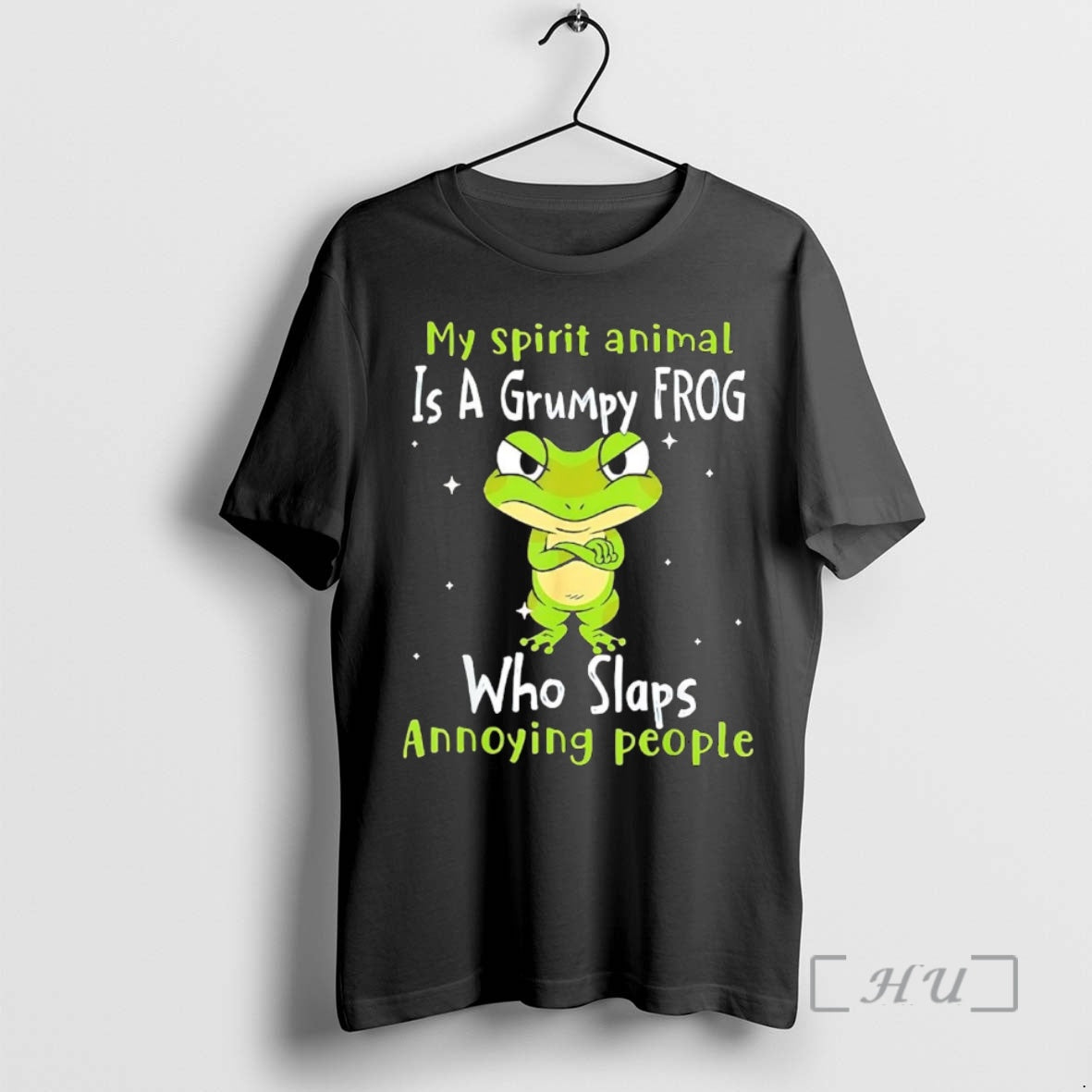 Officials My Spirit Animal Is A Grumpy Frog Who Slaps Annoying People Premium T Shirts