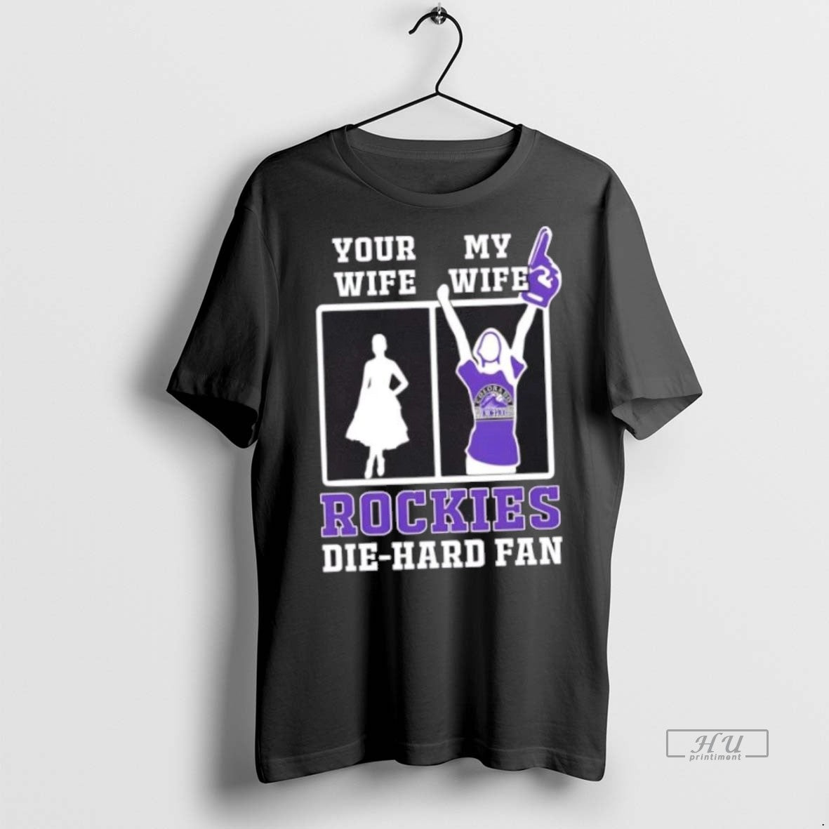 Officials My Wife Colorado Rockies Baseball Die Hard Fan Premium Tee Shirt Sweater